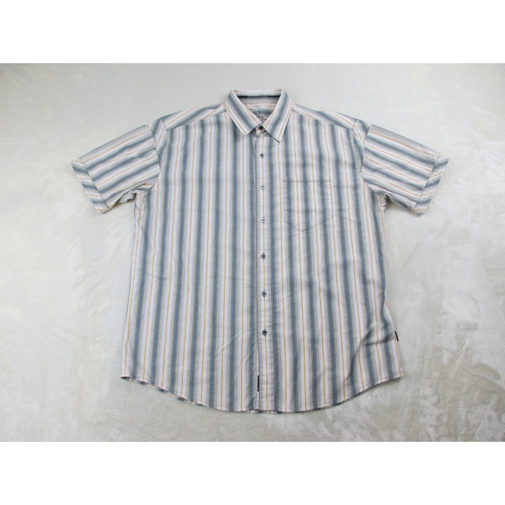 Kuhl Shirt Mens Extra Large White Blue The Bohemian Striped Button Up Hiking*